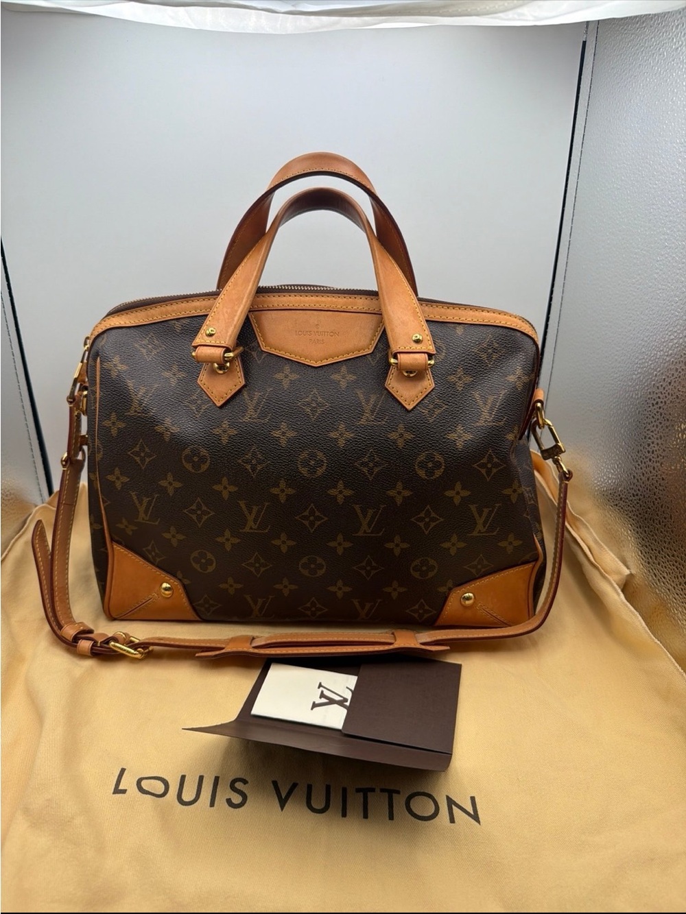 Louis Vuitton Retiro PM Monogram Canvas with Tan Leather Trim